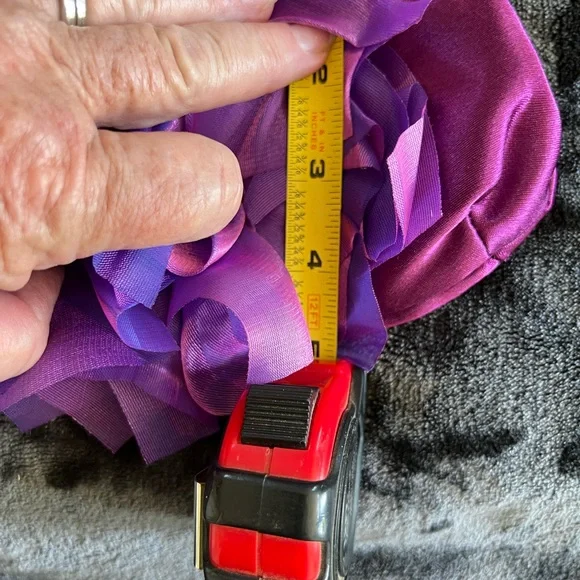 Elegant Purple/Plum Clutch with Silver & Rhinestone Clasp - Picture 5 of 5